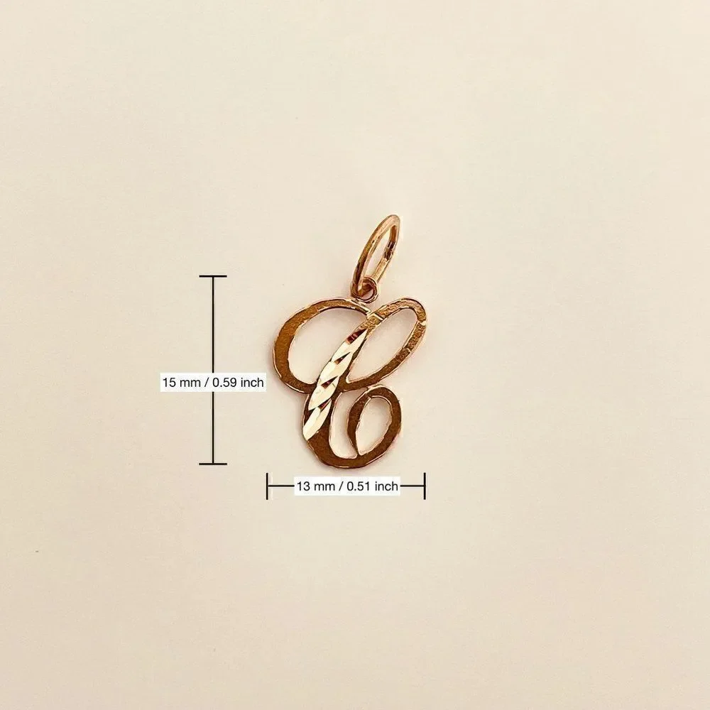 14k Real Gold Initial 